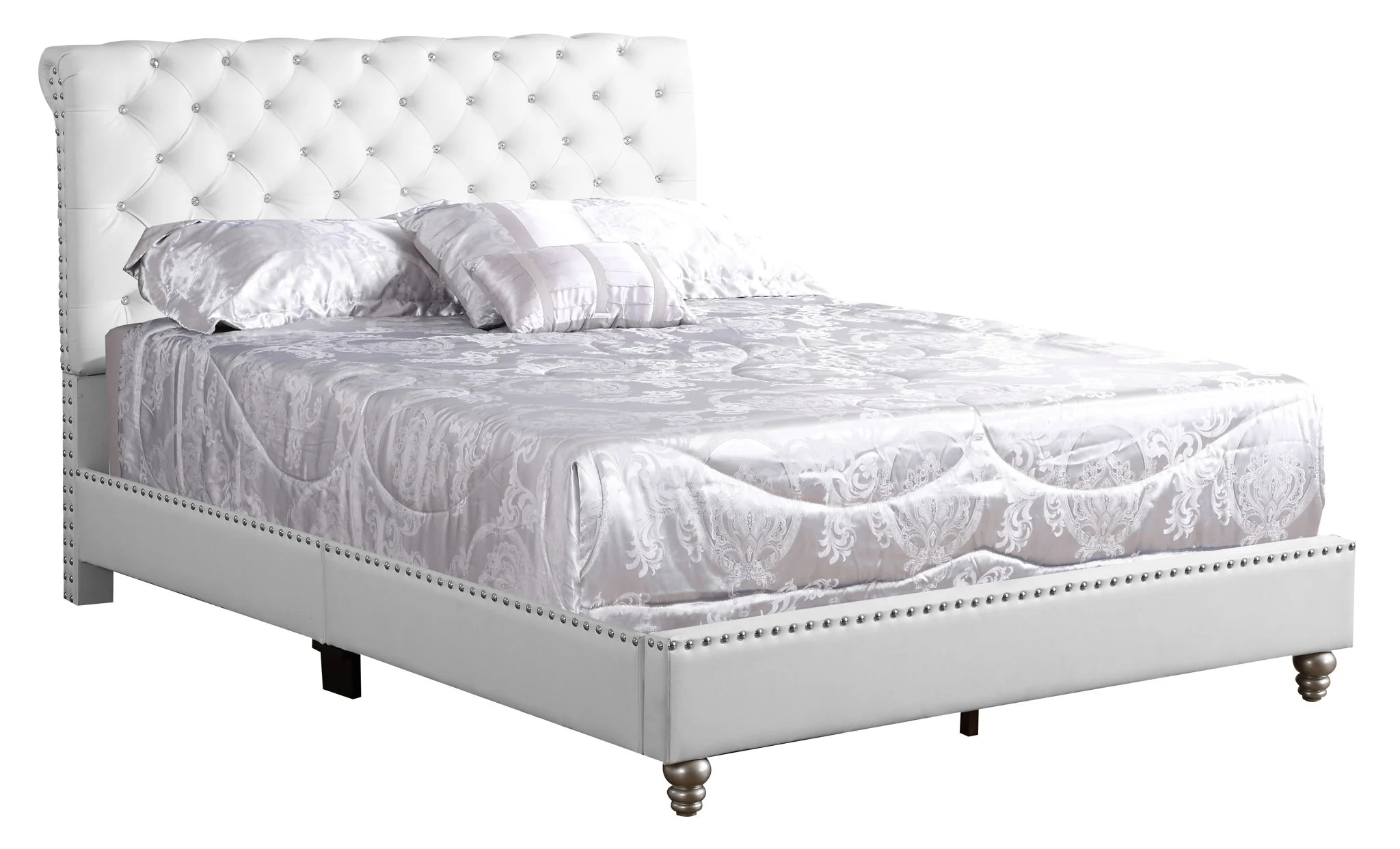 Elegant Transitional Upholstered Bed - Image 4