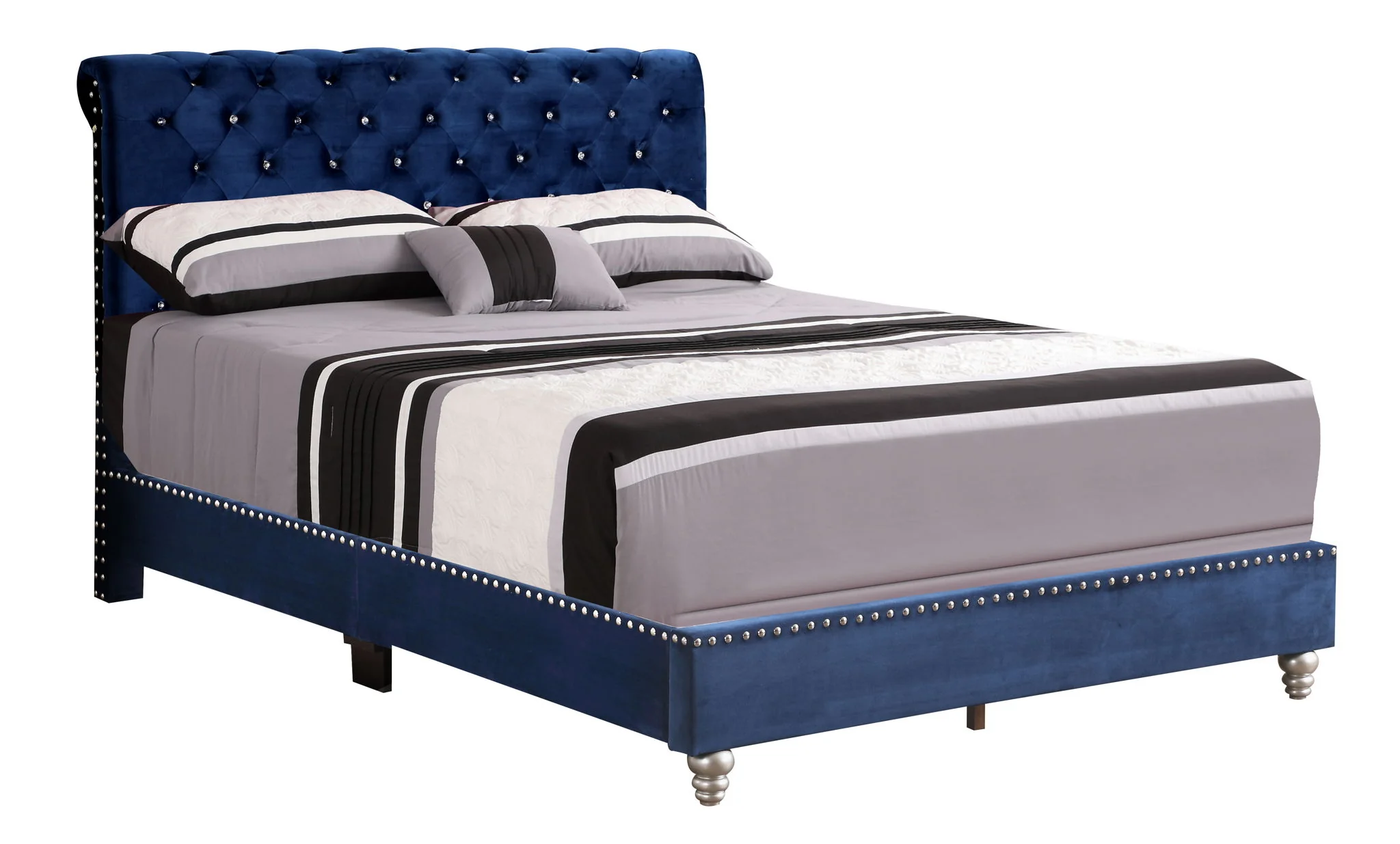 Elegant Transitional Upholstered Bed - Image 8