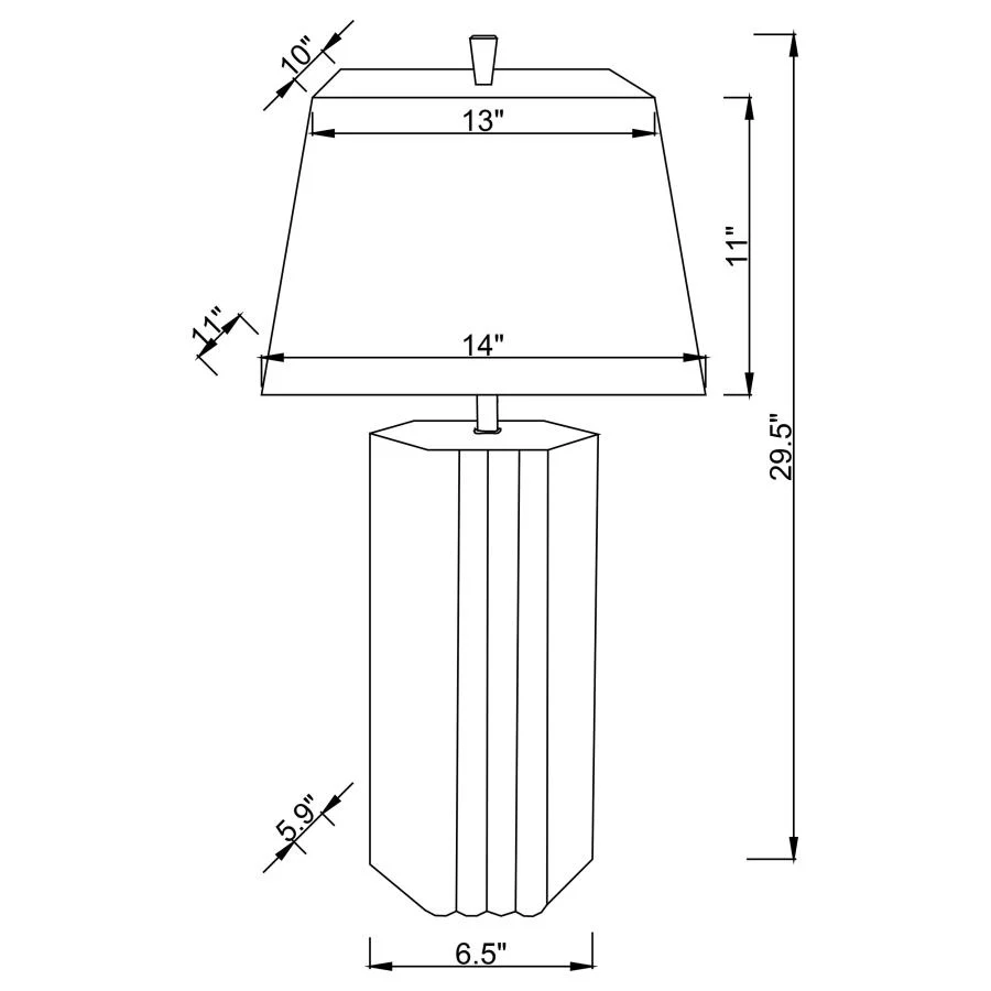 Elena - Square Tapered Mirrored Lamp - Image 16
