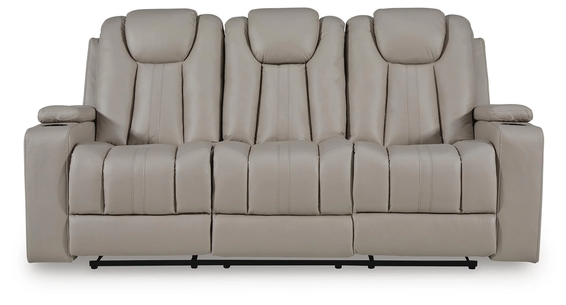 Elevate Edges - Reclining Sofa With Drop Down Table - Coin - Image 8