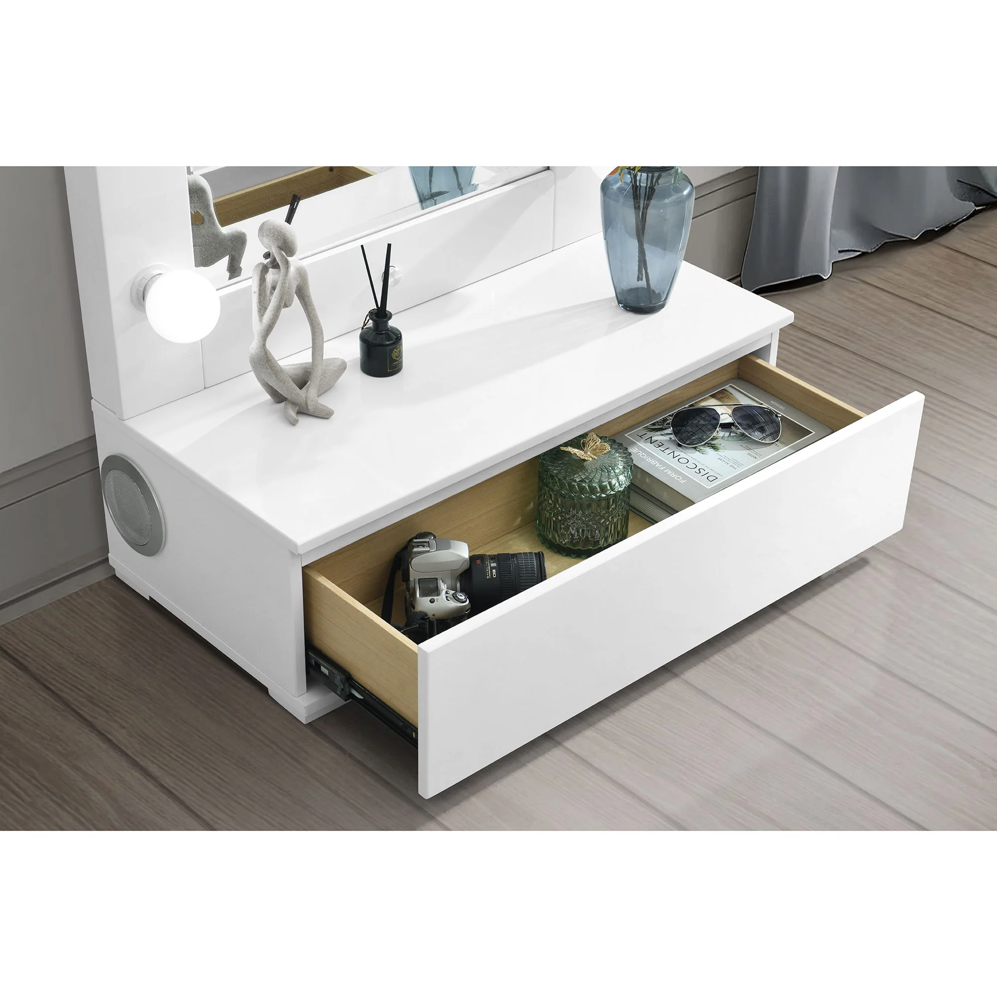 Elisa - Narrow Tall Mirror With Speaker And Drawer - Image 18
