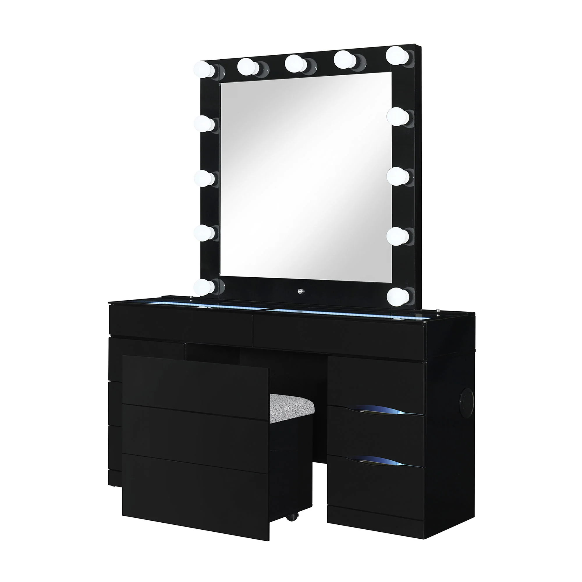 Elisa - Vanity Set With Stool And LED Bulbs - Image 3