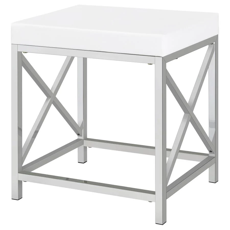 Eliza - Vanity Set With Lighting & Stool - White And Chrome - Image 12