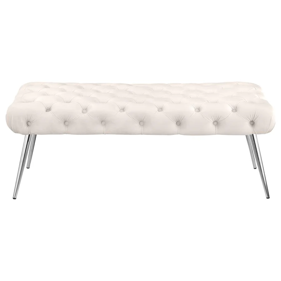 Ella - Upholstered Tufted Bench Metal Legs - Image 11