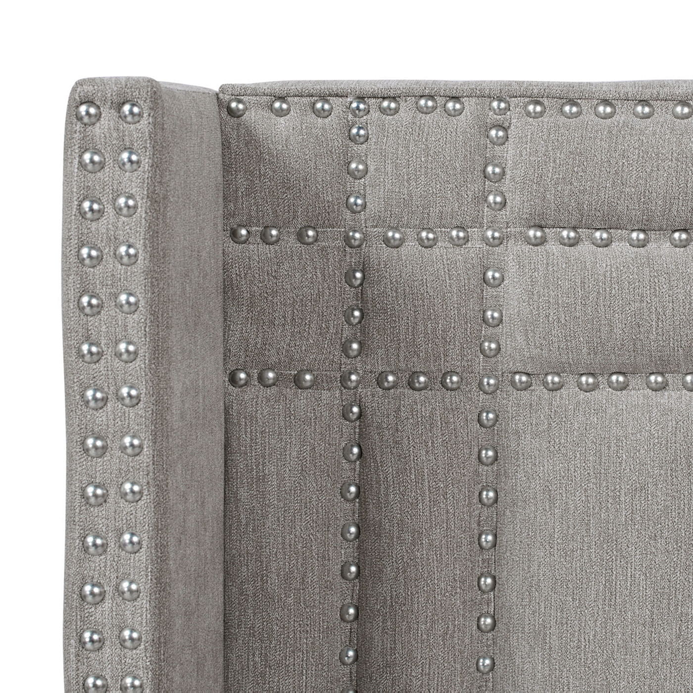 Elle - Wingback Upholstered King Bed - Silver Gray - Image 9
