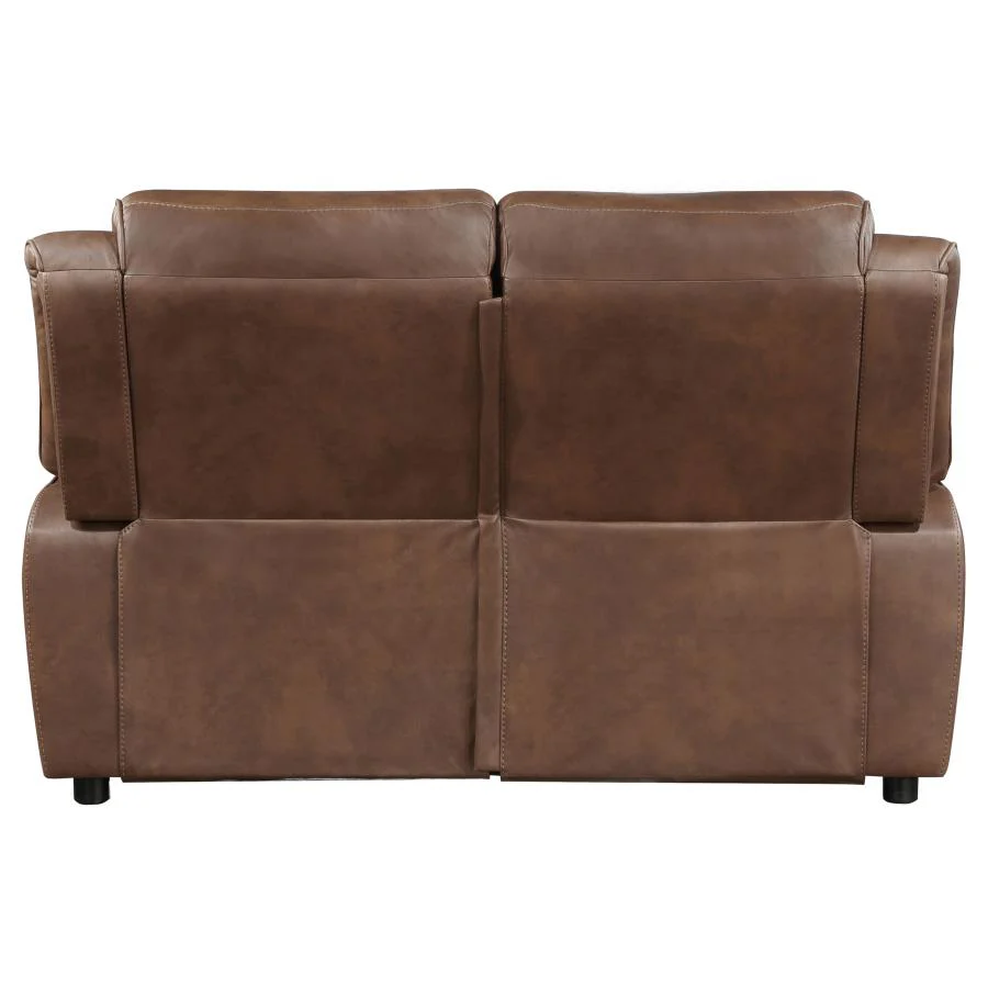 Ellington - Upholstered Padded Arm Loveseat - Dark Brown - Image 7