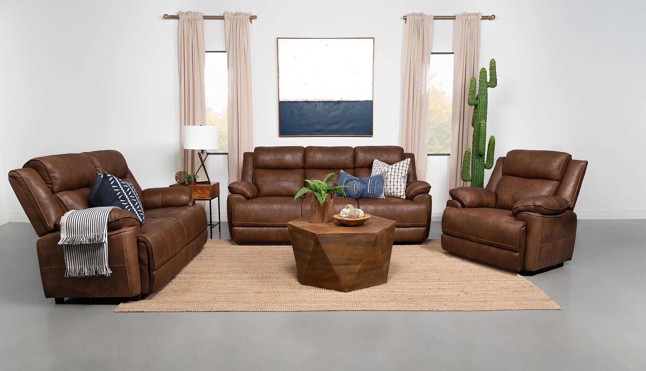 Ellington - Upholstered Padded Arm Sofa Set - Image 31