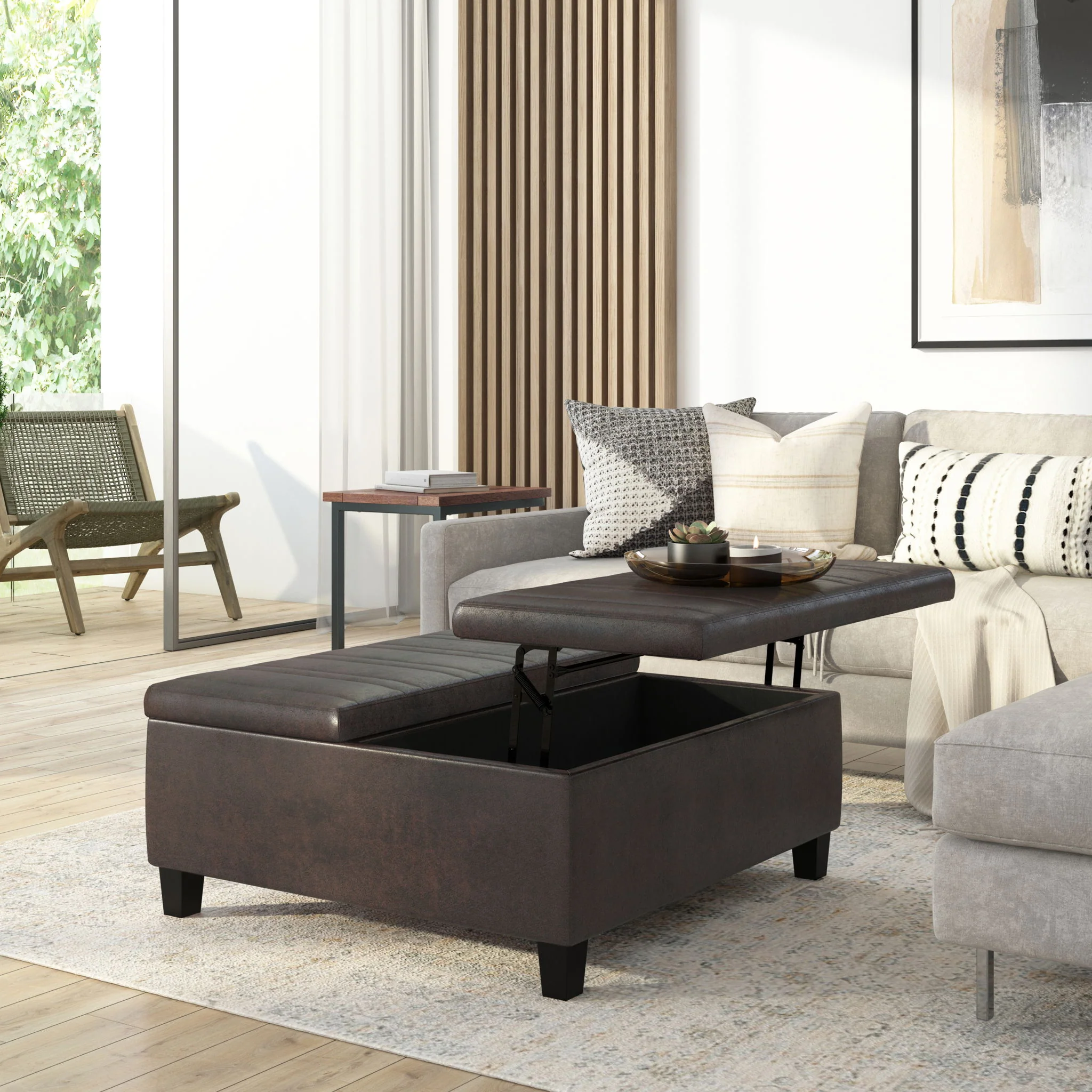 Ellis - Upholstered Coffee Table Storage Ottoman - Image 9