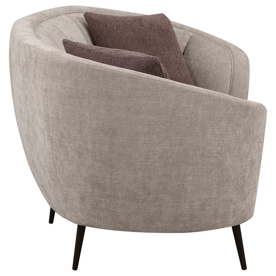 Ellorie - Upholstered Channel Back Curved Loveseat - Beige - Image 8