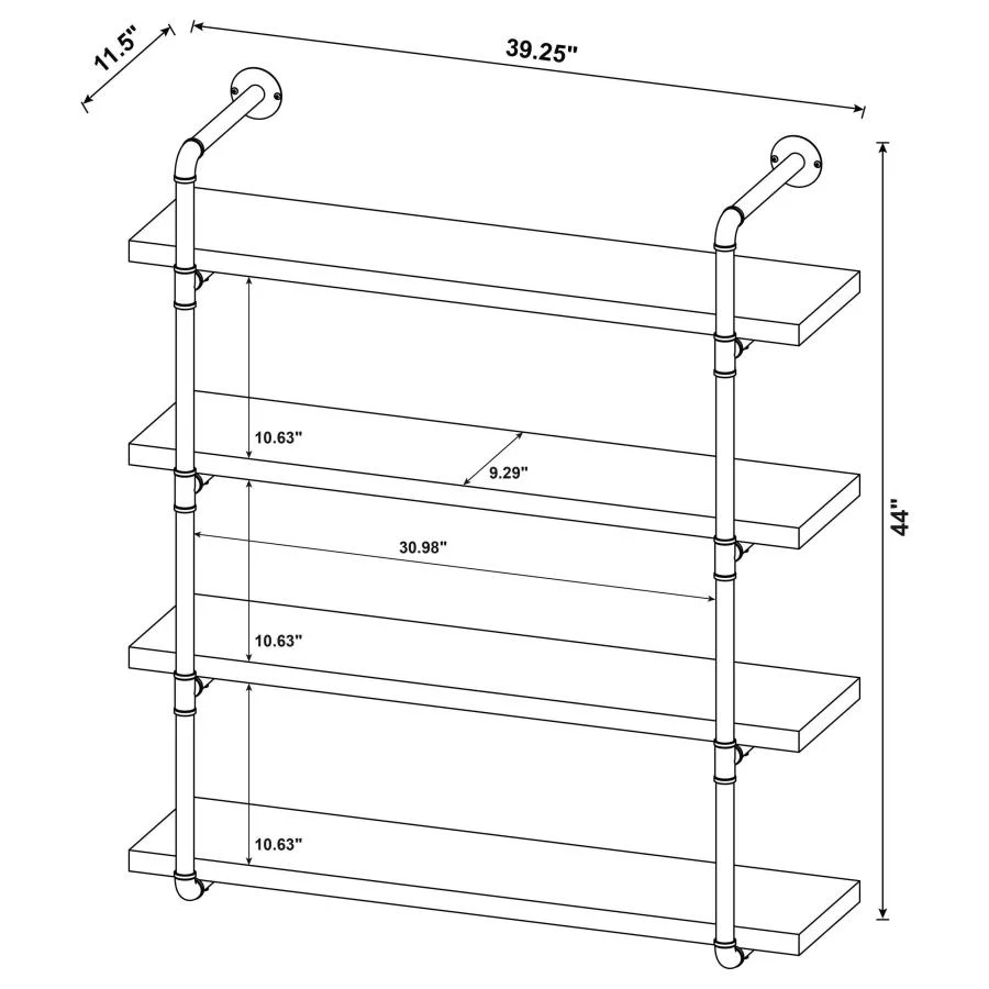 Elmcrest - 4-Shelf Wall Bookshelf - Image 24