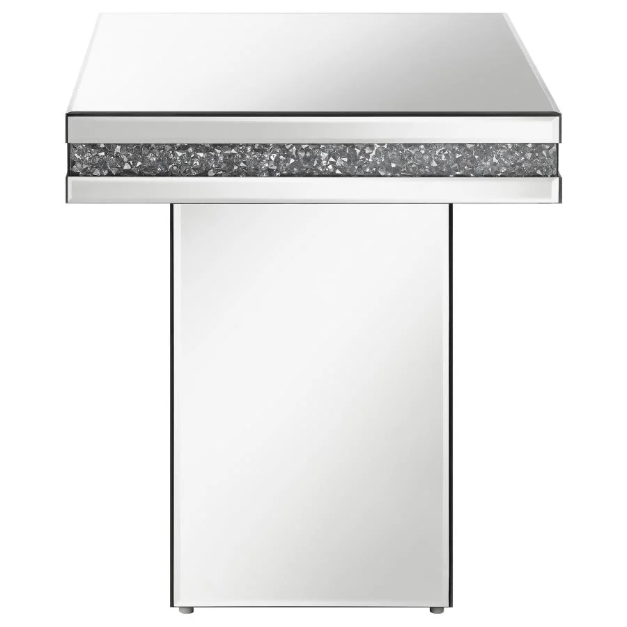 Elora - Square Mirrored Accent Side Table - Silver - Image 3