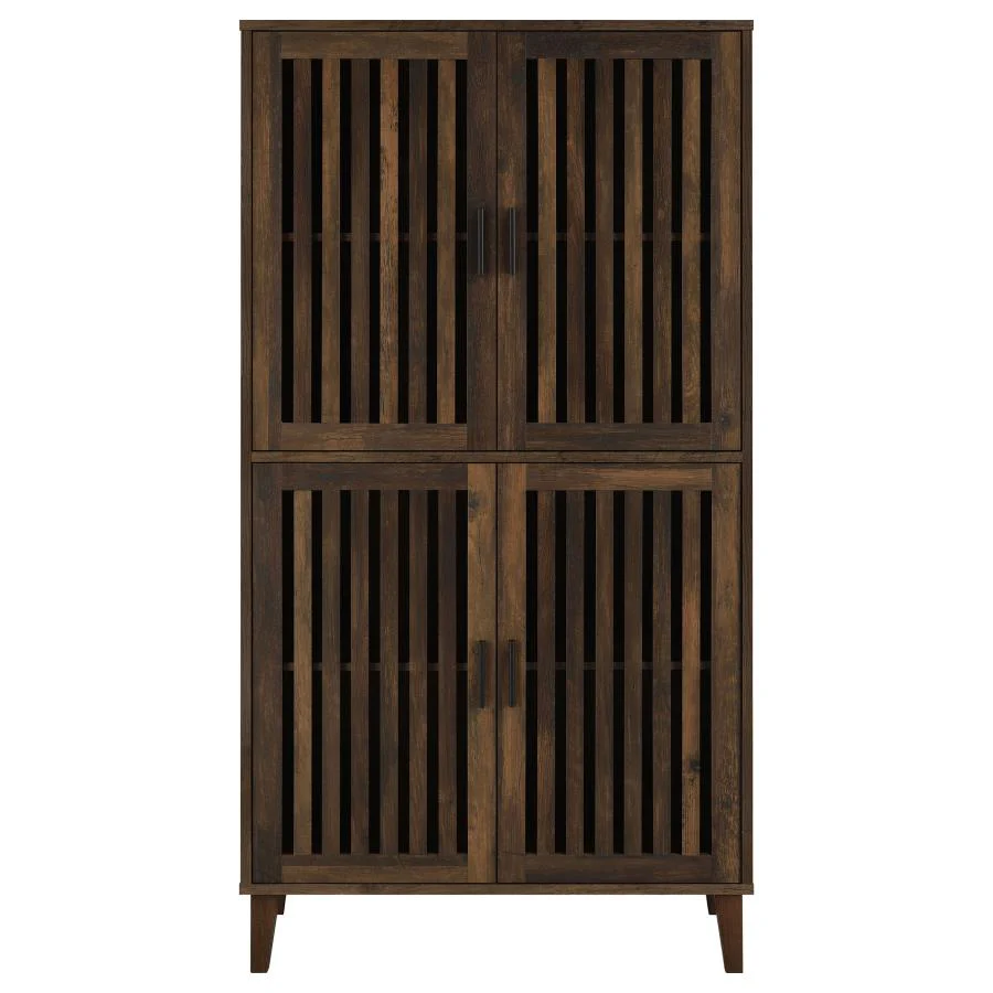 Elouise - 4 Door Engineered Wood Tall Accent Cabinet - Dark Pine - Image 4
