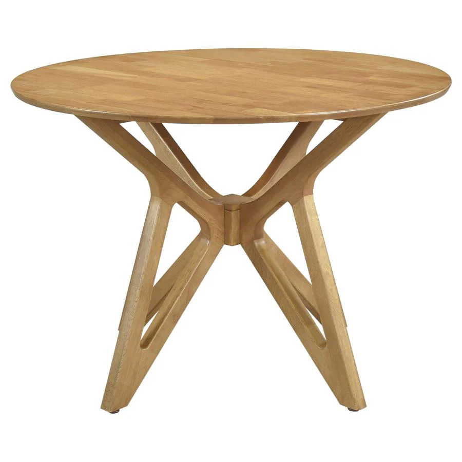 Elowen - Round Solid Wood Dining Table - Light Walnut - Image 3