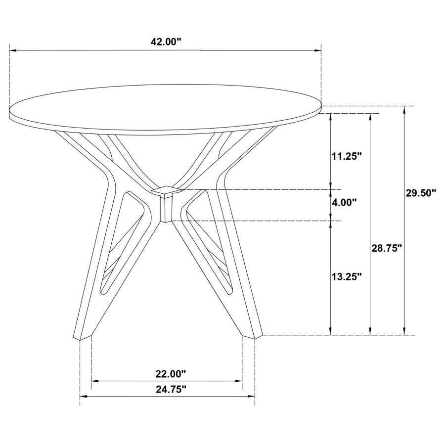 Elowen - Round Solid Wood Dining Table - Light Walnut - Image 6