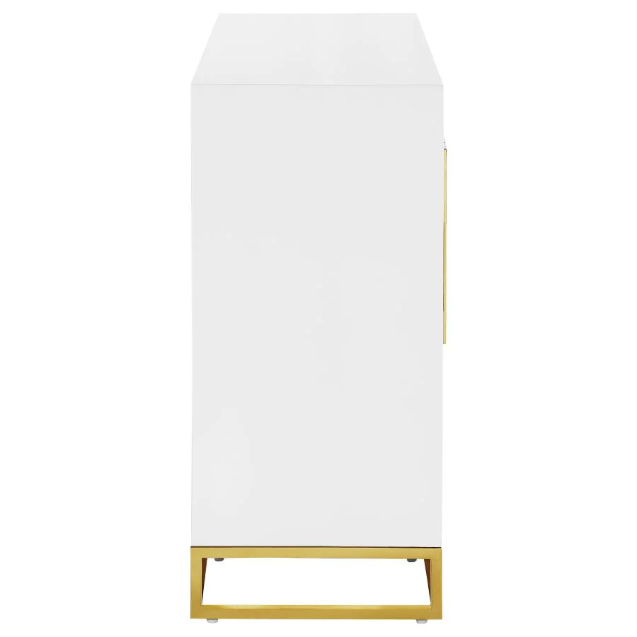 Elsa - 2 Door Wood Storage Accent Cabinet - White And Gold - Image 10