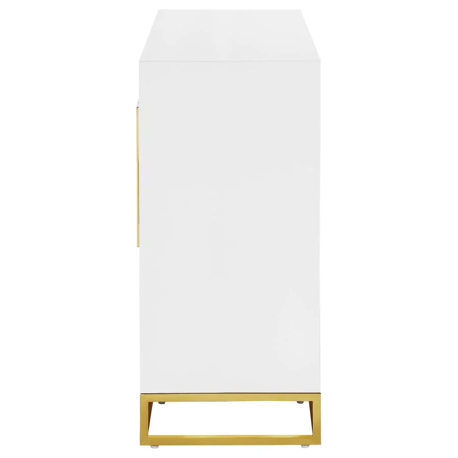 Elsa - 2 Door Wood Storage Accent Cabinet - White And Gold - Image 6