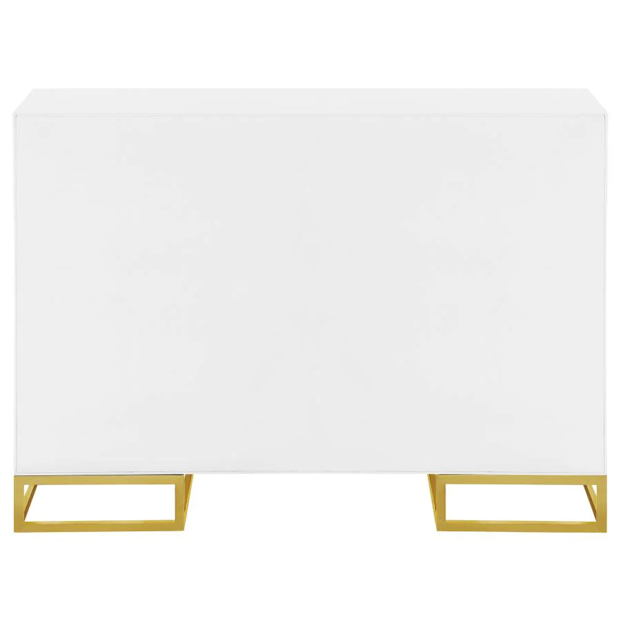 Elsa - 2 Door Wood Storage Accent Cabinet - White And Gold - Image 8