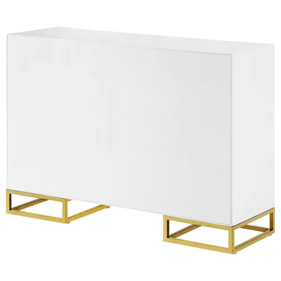Elsa - 2 Door Wood Storage Accent Cabinet - White And Gold - Image 9