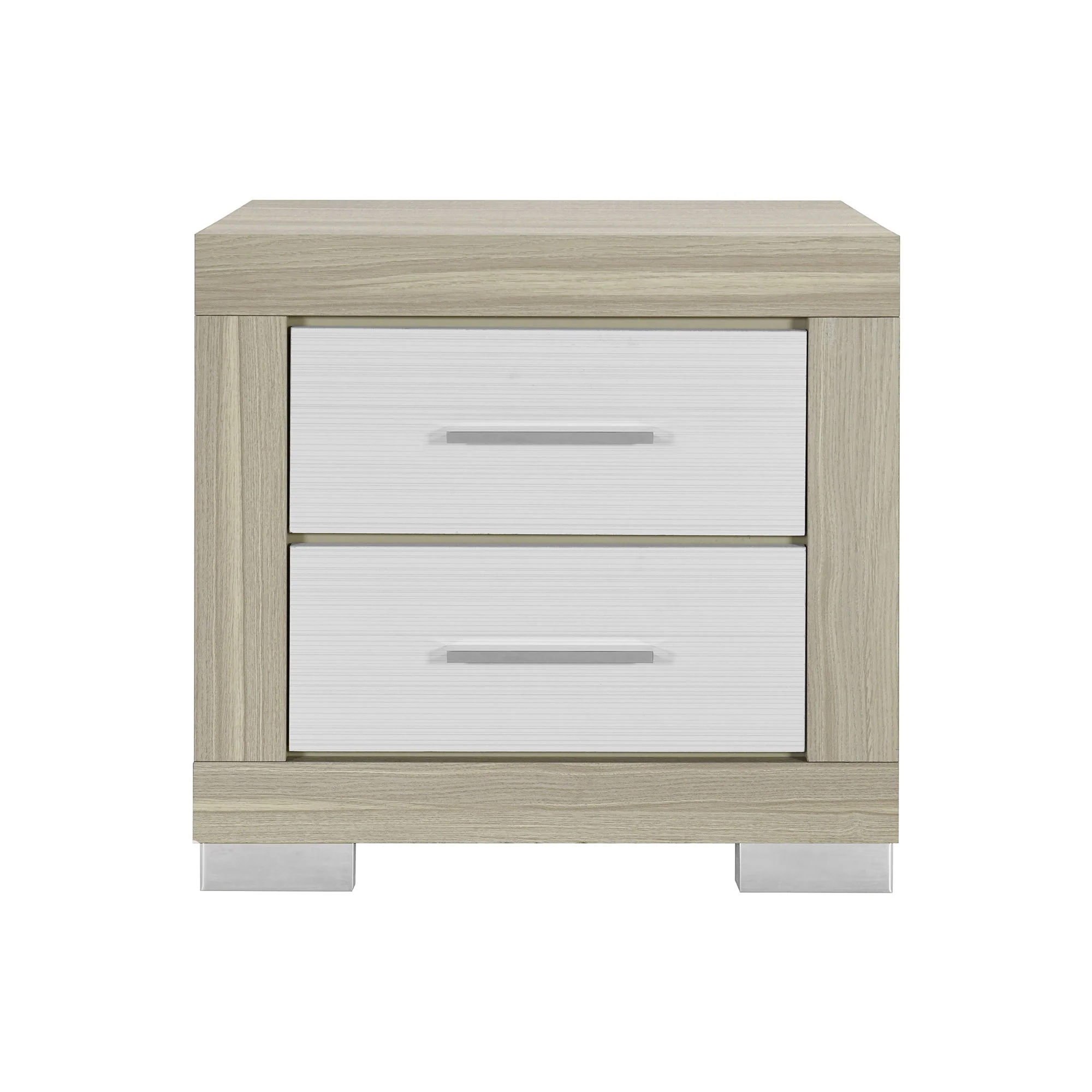 Elsa - 2 Toned Nightstand With Bar Handle And Spacious Drawers - Image 2