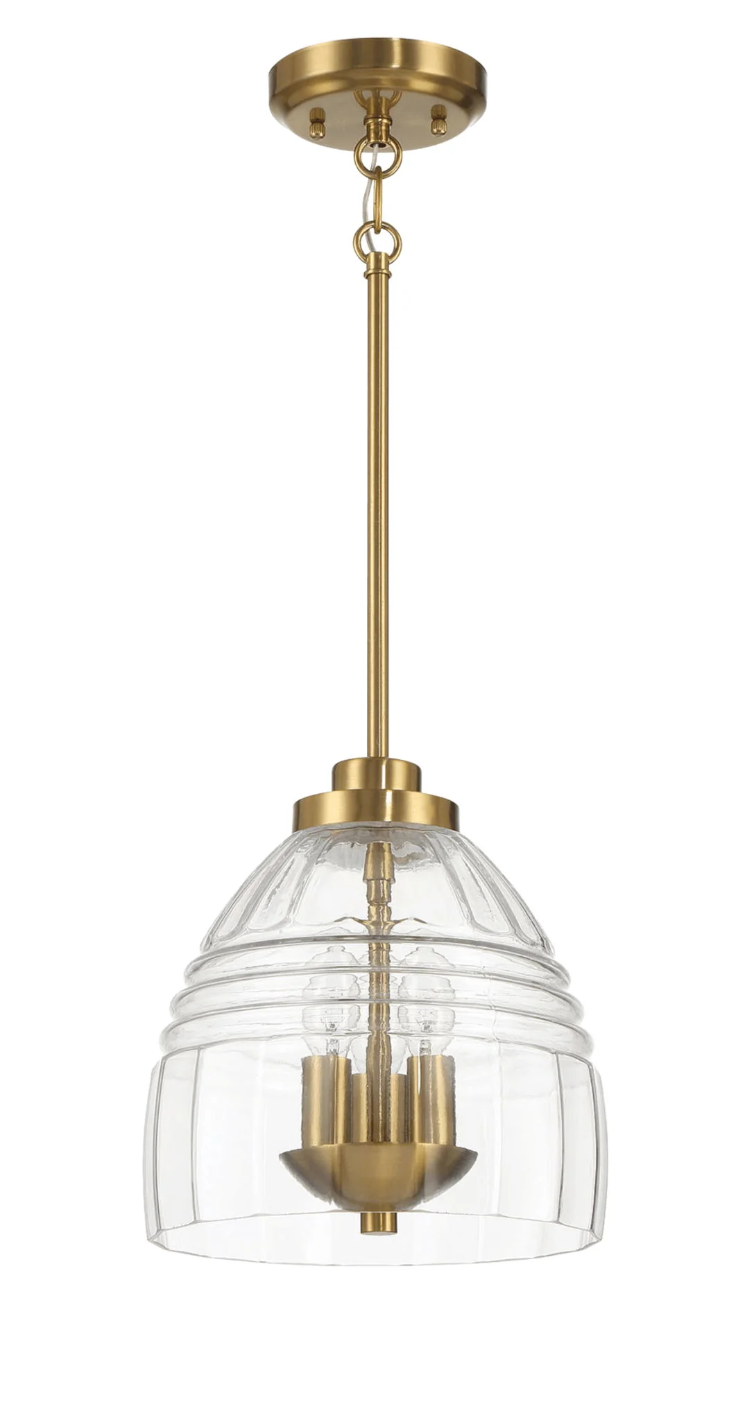 Ember - 3 Candle Lights Chain Pendant - Clear / Gold - Image 8