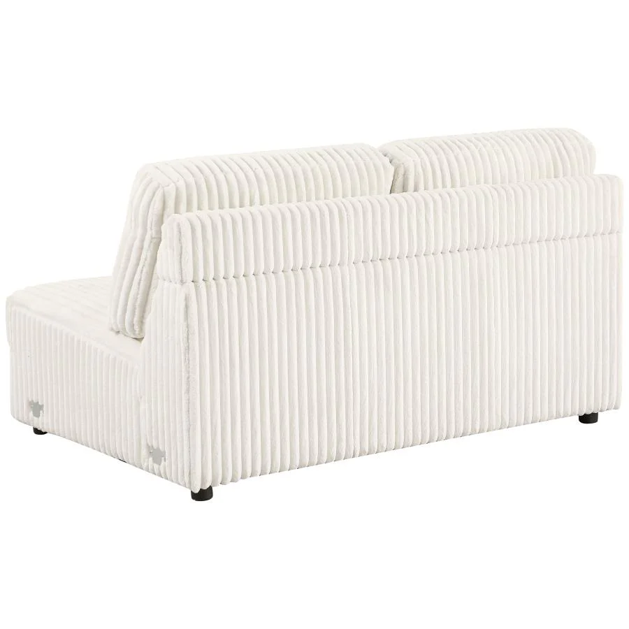 Emberson Upholstered Armless Loveseat / Wedge Ivory - Image 10