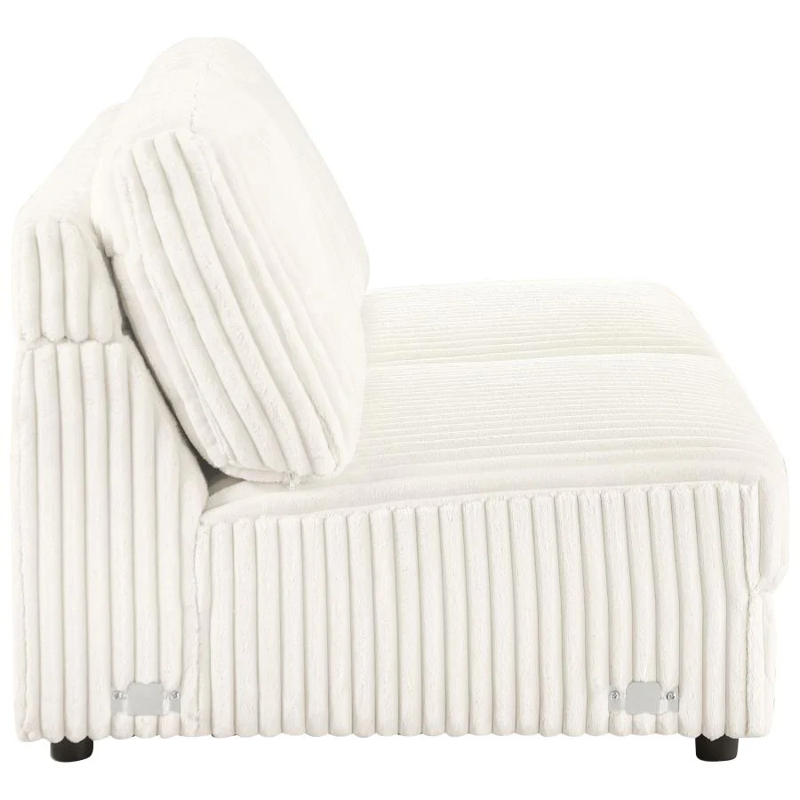 Emberson Upholstered Armless Loveseat / Wedge Ivory - Image 14