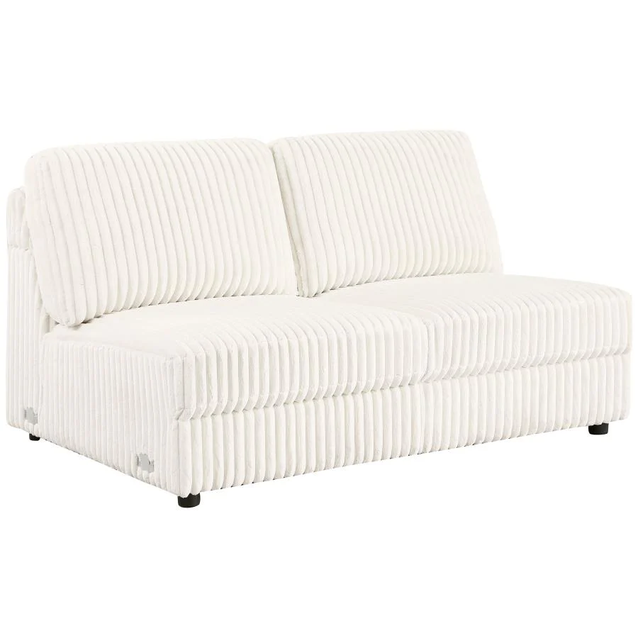 Emberson Upholstered Armless Loveseat / Wedge Ivory - Image 20
