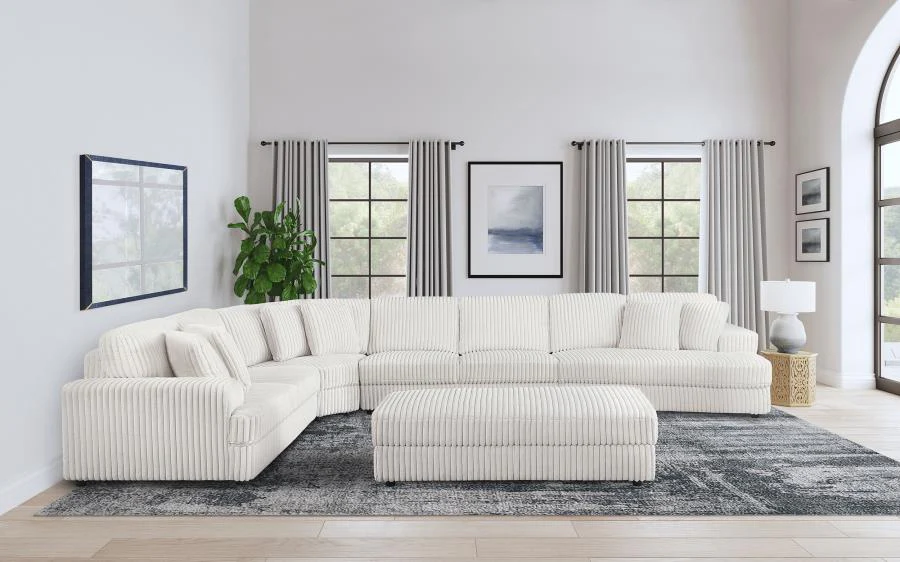 Emberson Upholstered Armless Loveseat / Wedge Ivory - Image 21