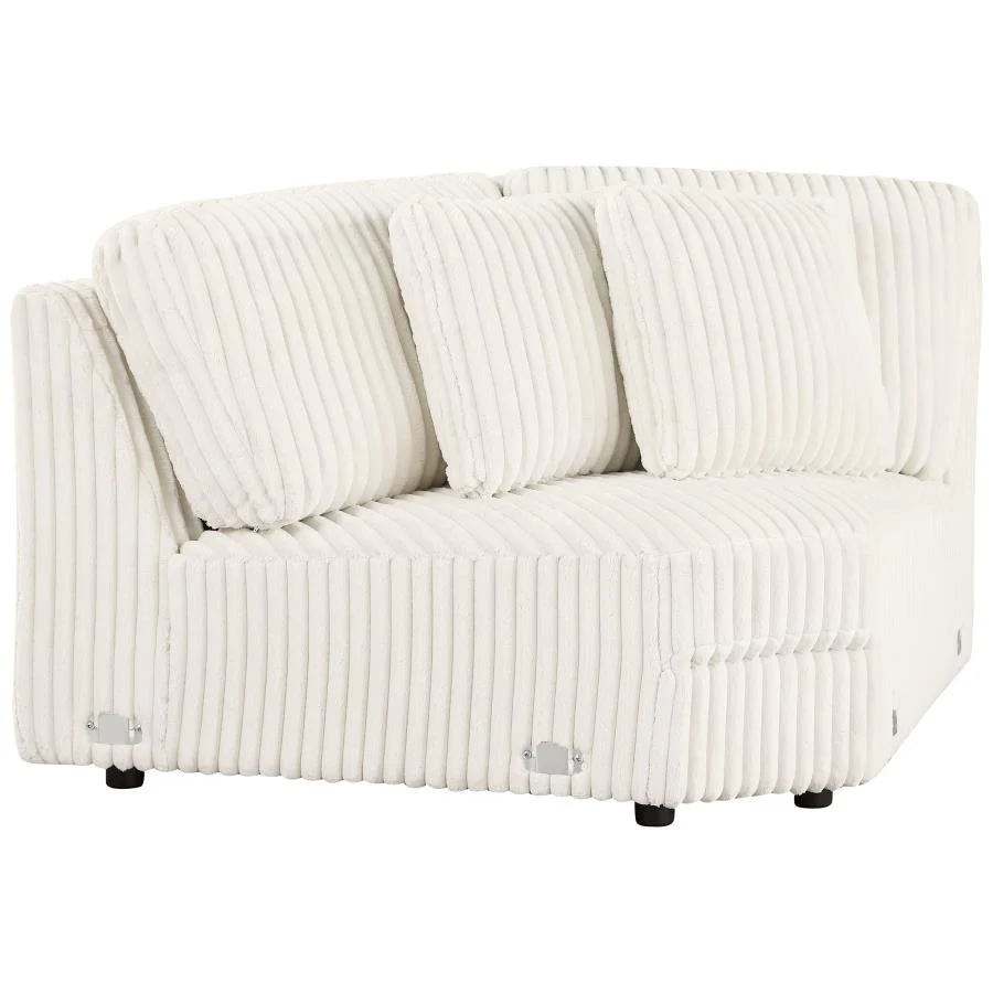 Emberson Upholstered Armless Loveseat / Wedge Ivory - Image 3