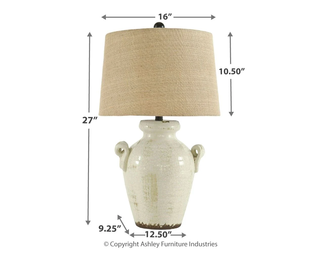 Emelda - Ceramic Table Lamp  - Cream - Image 3