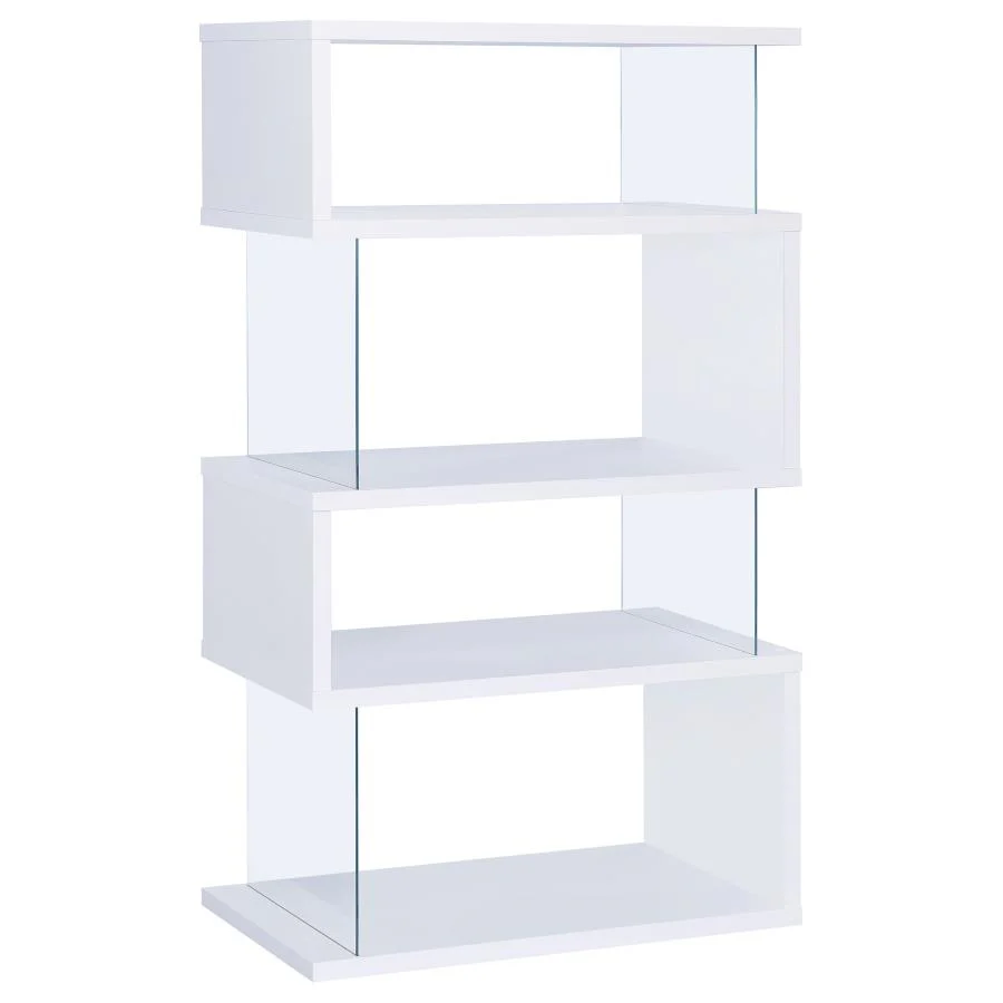 Emelle - 4-Shelf Glass Panel Bookshelf - Image 13