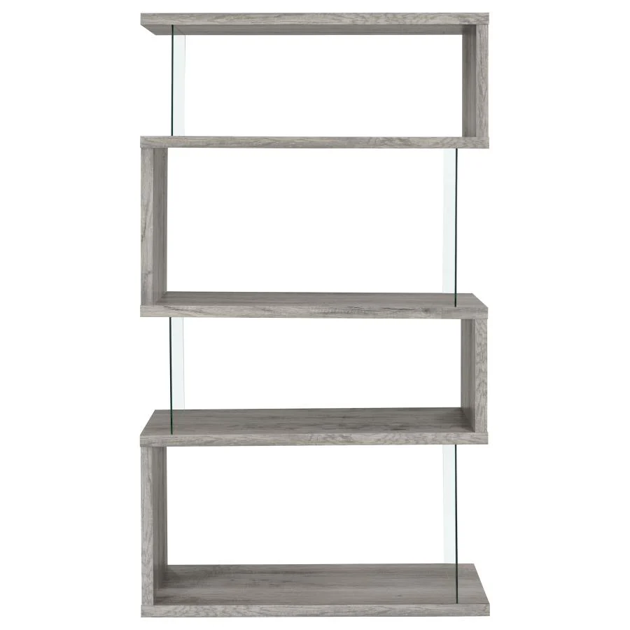 Emelle - 4-Shelf Glass Panel Bookshelf - Image 21