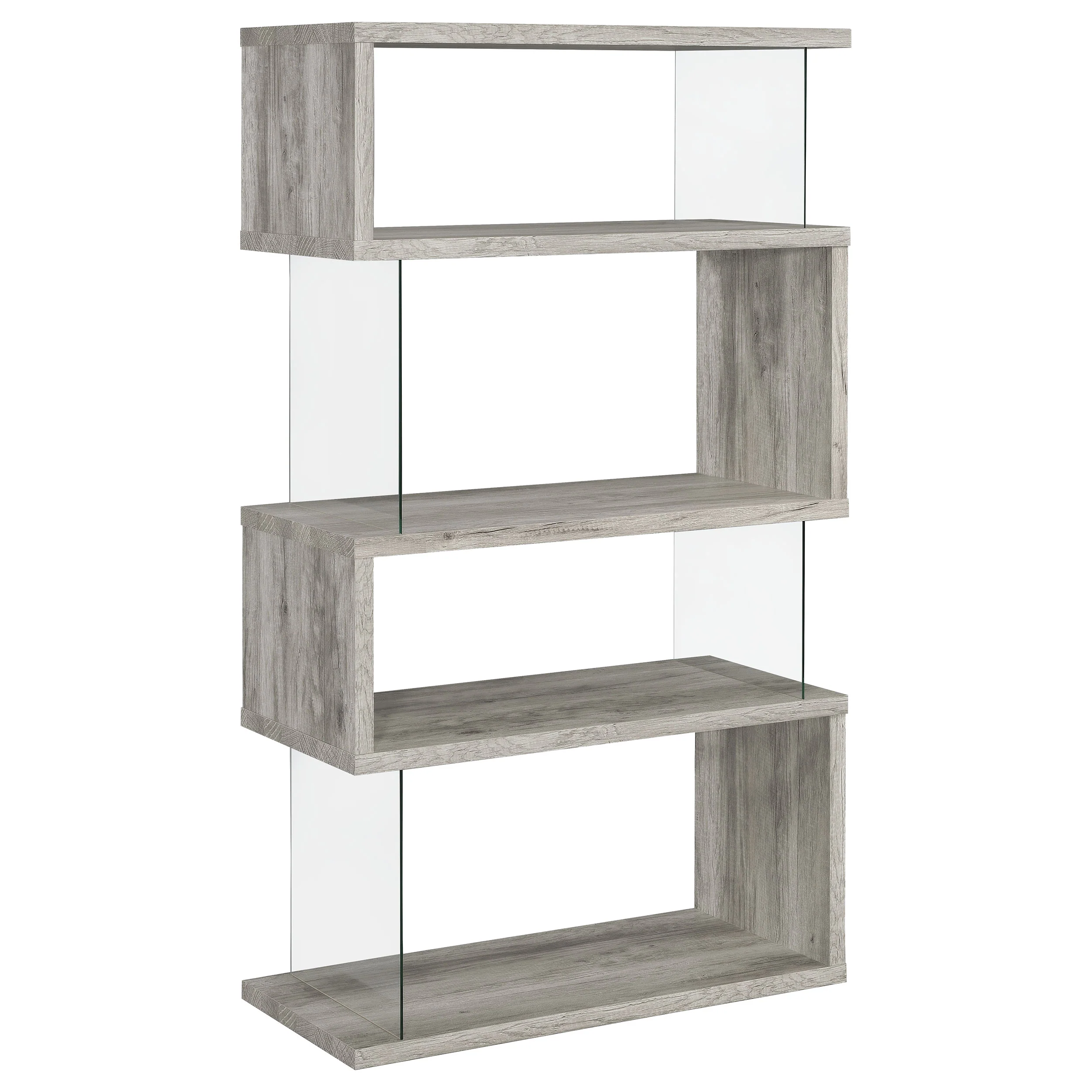 Emelle - 4-Shelf Glass Panel Bookshelf - Image 33