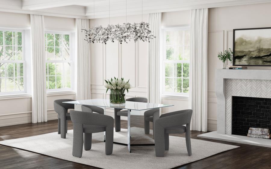 Emery - Rectangular Mirrored Dining Table - Silver - Image 14