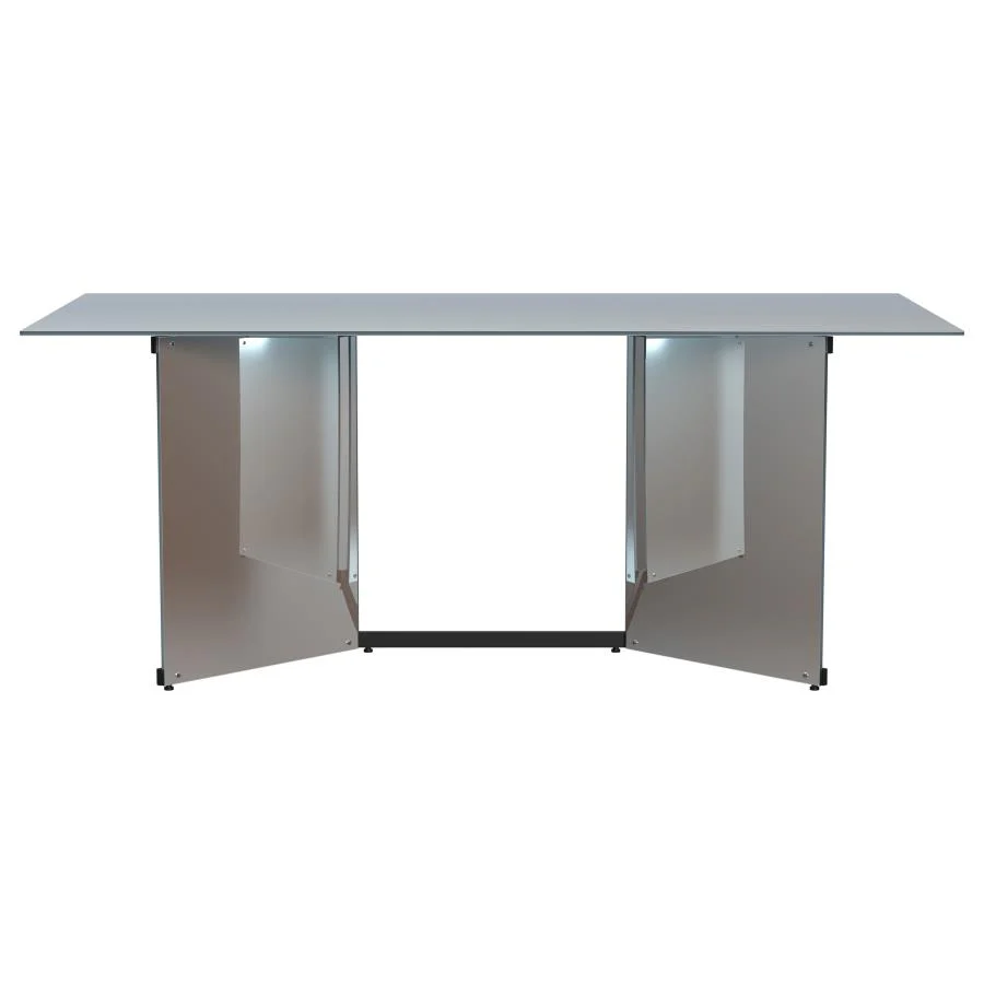 Emery - Rectangular Mirrored Dining Table - Silver - Image 3