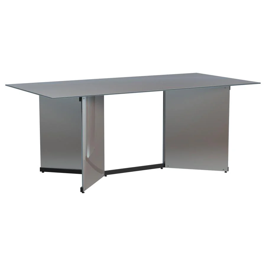 Emery - Rectangular Mirrored Dining Table - Silver - Image 6