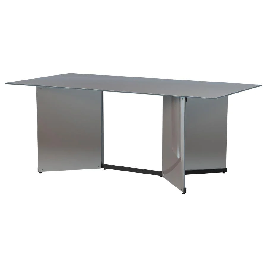 Emery - Rectangular Mirrored Dining Table - Silver - Image 8