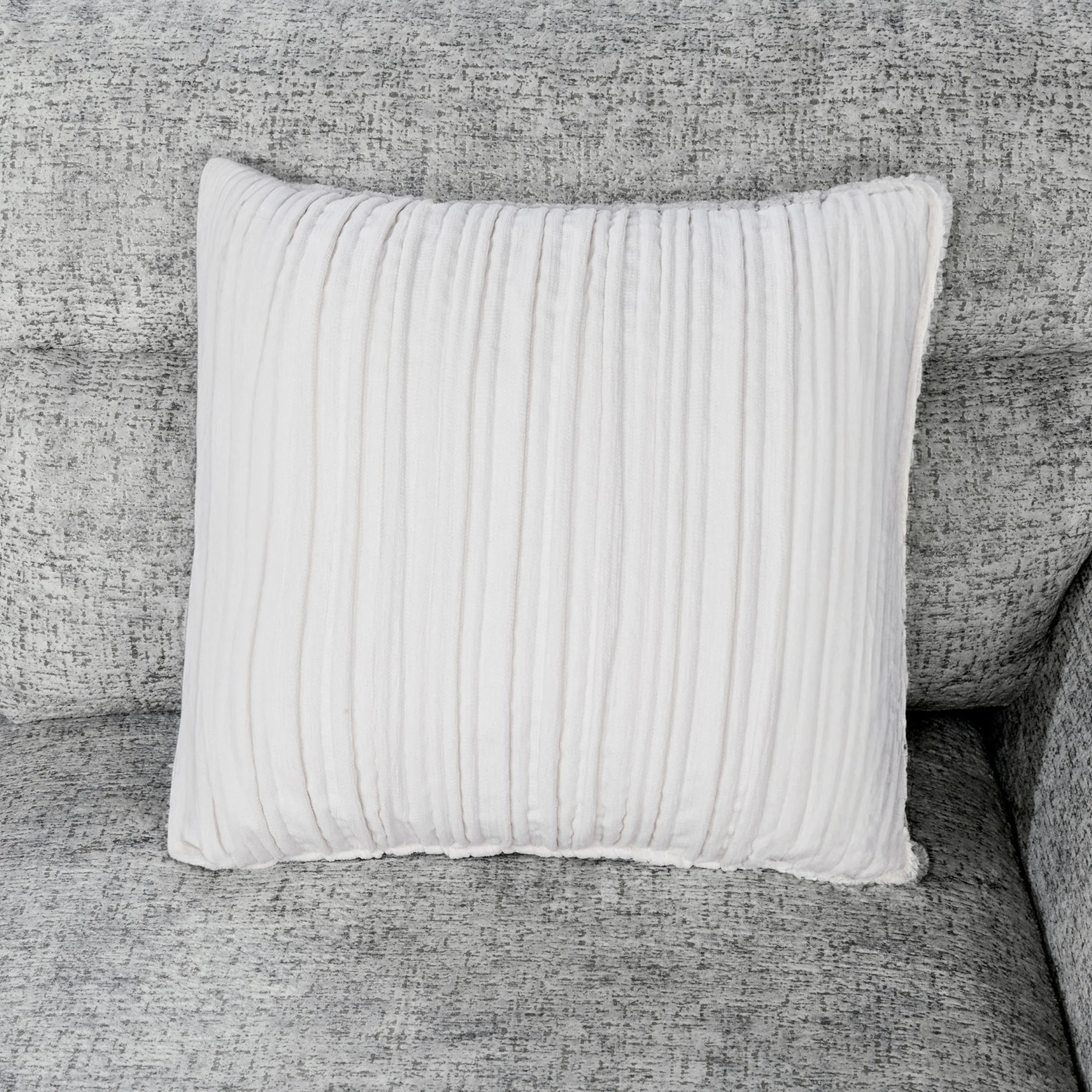 Emiliano - Sectional Sofa With 3 Pillows And Storage Ottoman - Nickel - Image 6