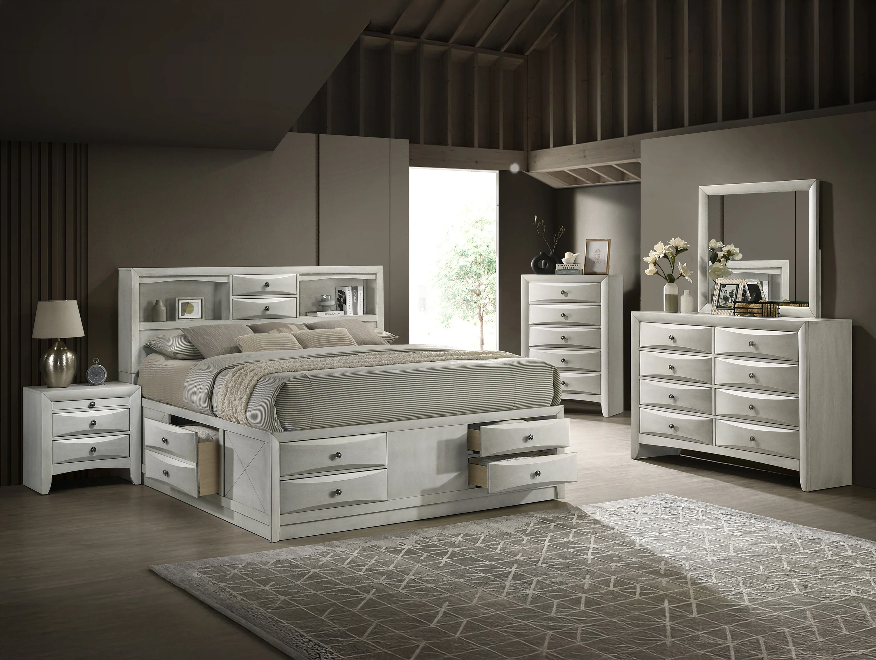 Emily Dresser Mirror White