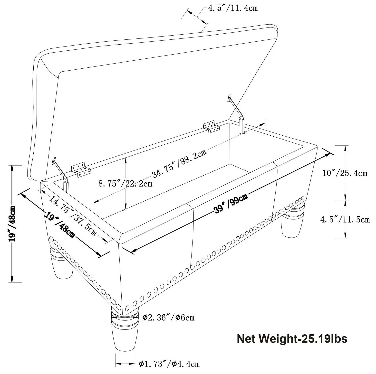 Emily - Storage Ottoman - Cognac - Image 3