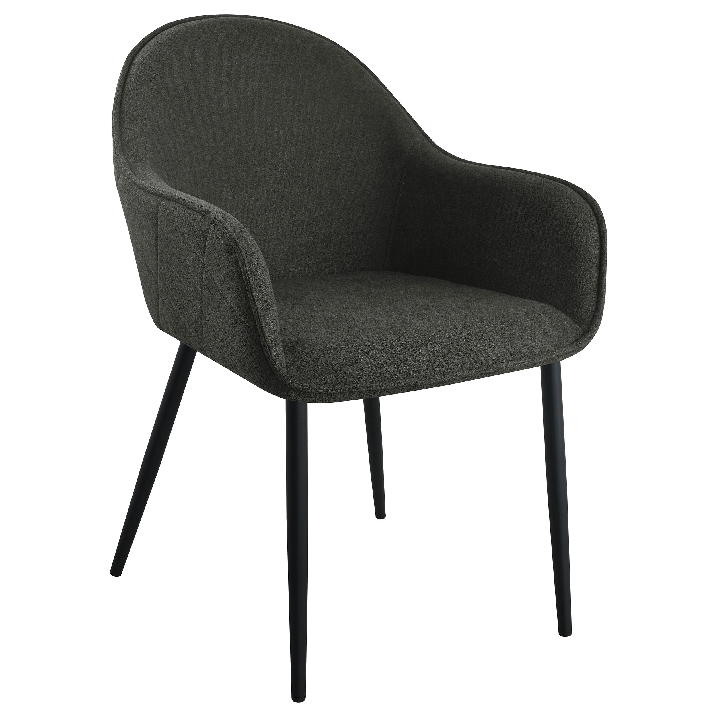 Emma Fabric Upholstered Dining Arm Chair Charcoal (Set of 2) - Image 3