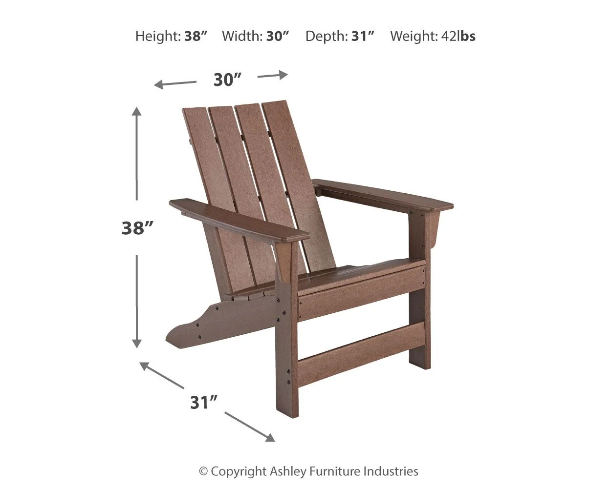 Emmeline - Adirondack Chair - Brown - Image 5