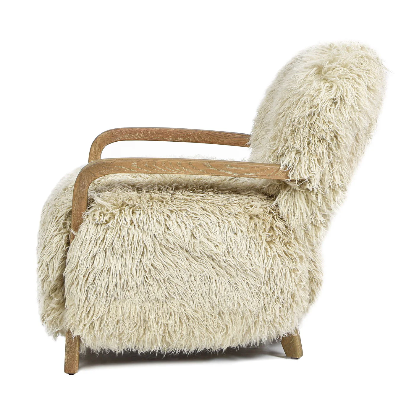 Enchante - New Zealand Sheepskin Accent Arm Chair - Taupe / Natural - Image 3