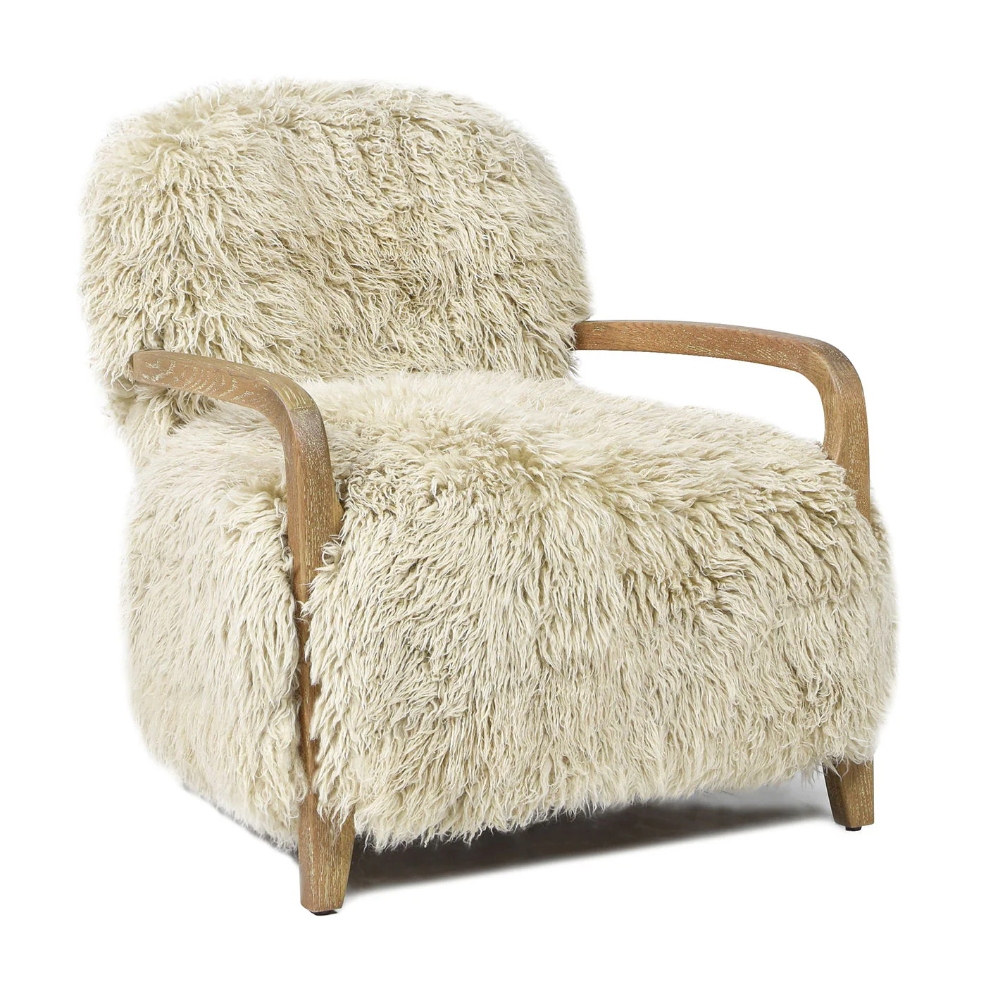 Enchante - New Zealand Sheepskin Accent Arm Chair - Taupe / Natural - Image 4