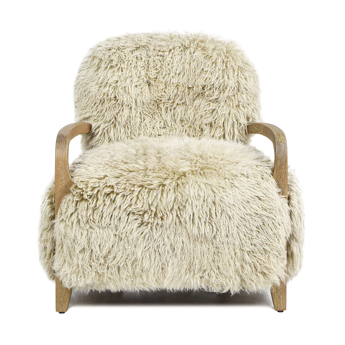 Enchante - New Zealand Sheepskin Accent Arm Chair - Taupe / Natural - Image 5