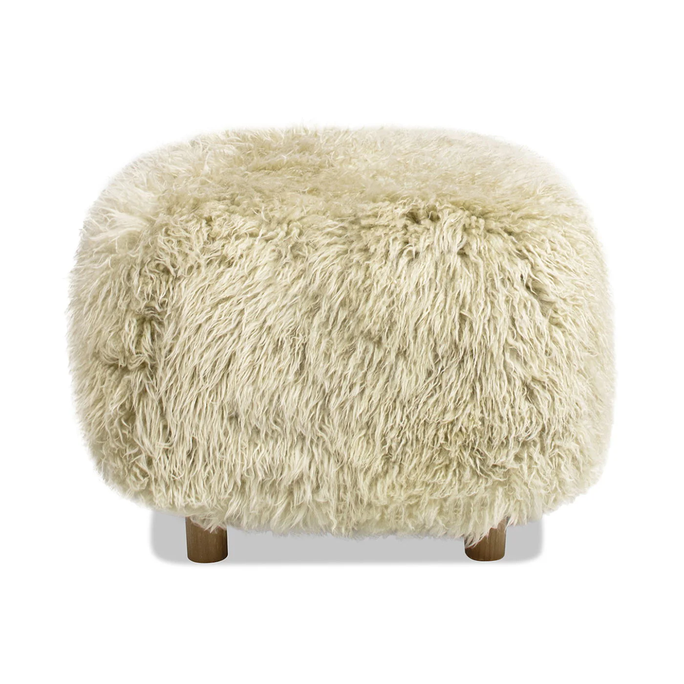 Enchante - New Zealand Sheepskin Rectangular Accent Ottoman - Taupe / Natural - Image 10