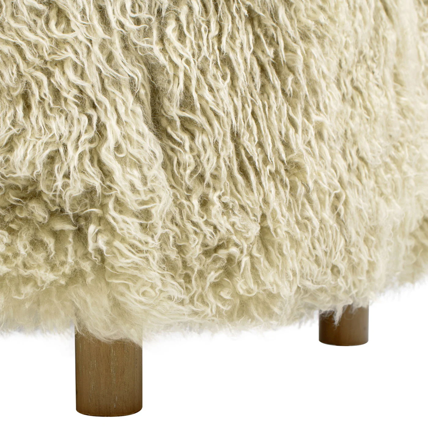 Enchante - New Zealand Sheepskin Rectangular Accent Ottoman - Taupe / Natural - Image 6