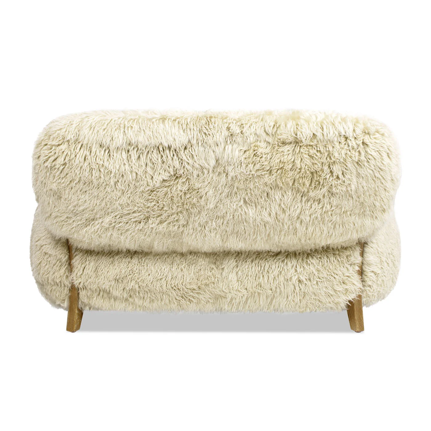 Enchante - Sheepskin Accent Loveseat - Taupe / Natural - Image 5
