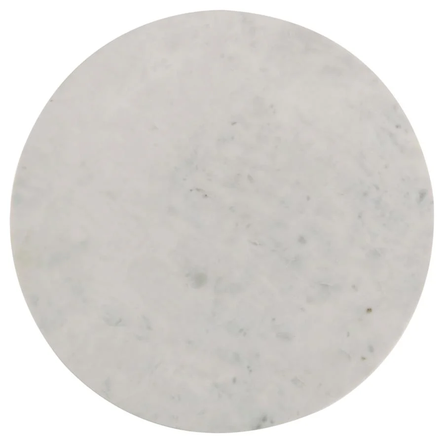 Astoria - Round Genuine Marble Side End Table - White - Image 3