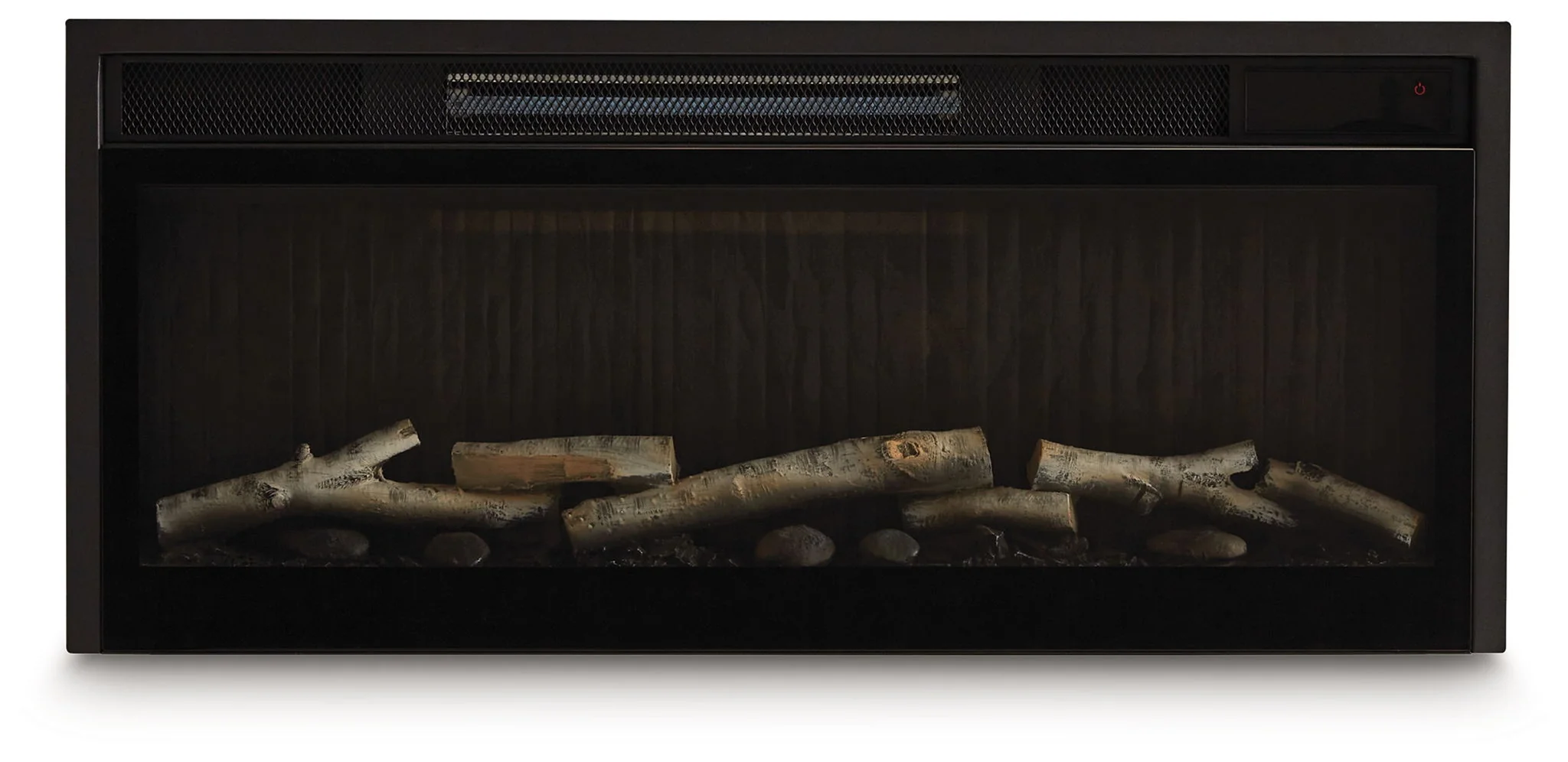 Entertainment Accessories - Fireplace Insert With Faux Birch Log Set - Black - Image 9